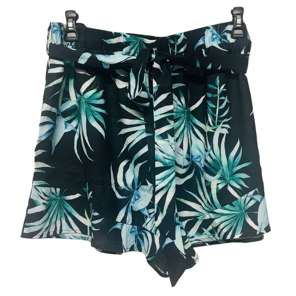 Bloomchic Tropical Blue Floral Shorts Waist Tie Size‎ 16 New NWT Pockets